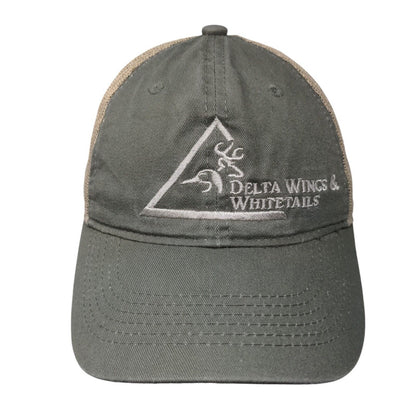 Delta Wings & Whitetails Strapback Mesh Back Trucker Hat Grayish-Brown Adult