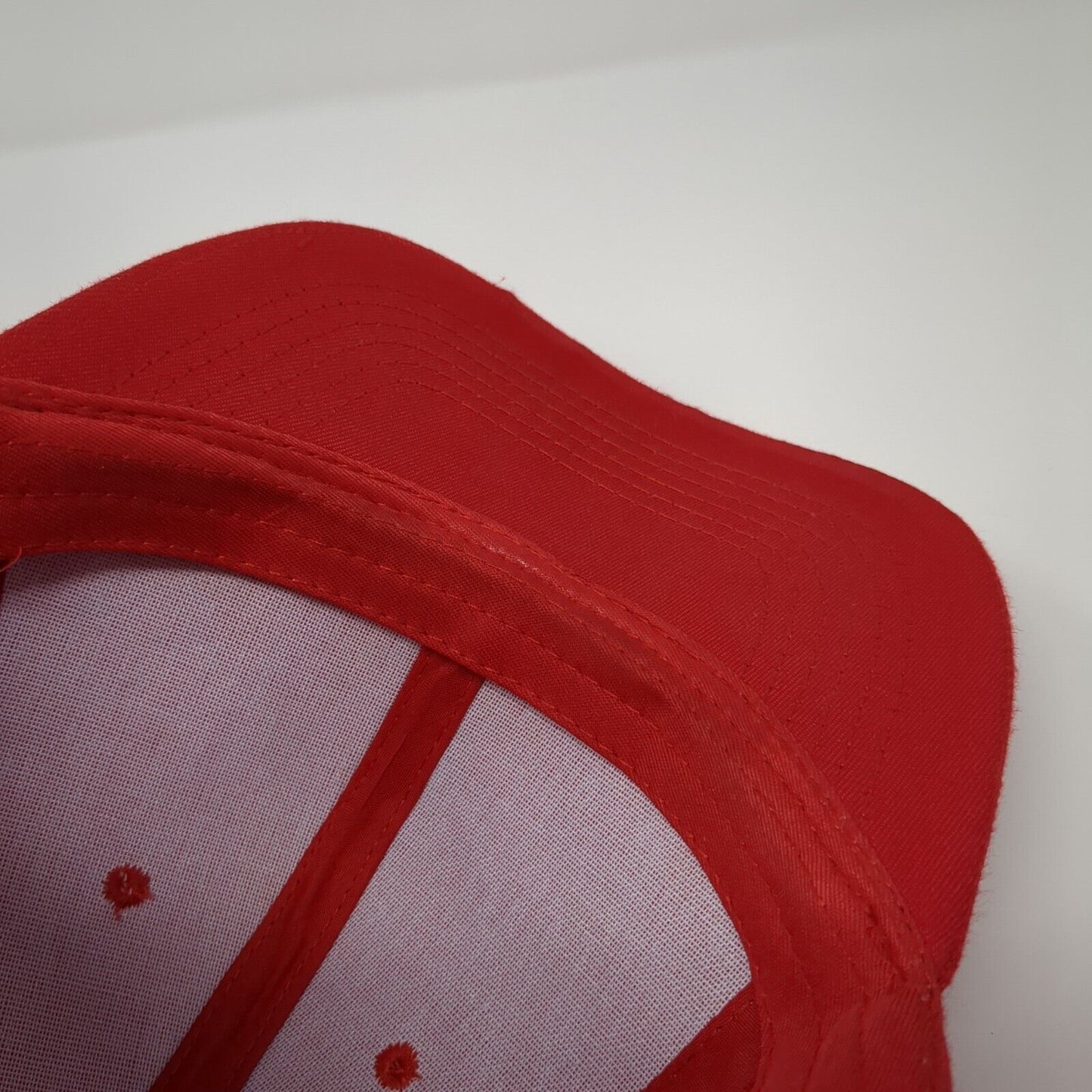 Unbranded Strapback Hat Red One Size Adjustable Blank 6 Panel Solid