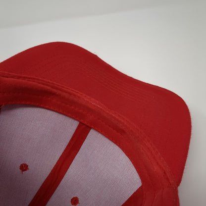 Unbranded Strapback Hat Red One Size Adjustable Blank 6 Panel Solid