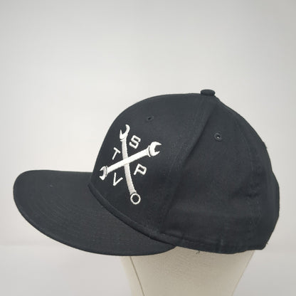 New Era Snapback Hat Black One Size Embroidered Logo Solid Adjustable