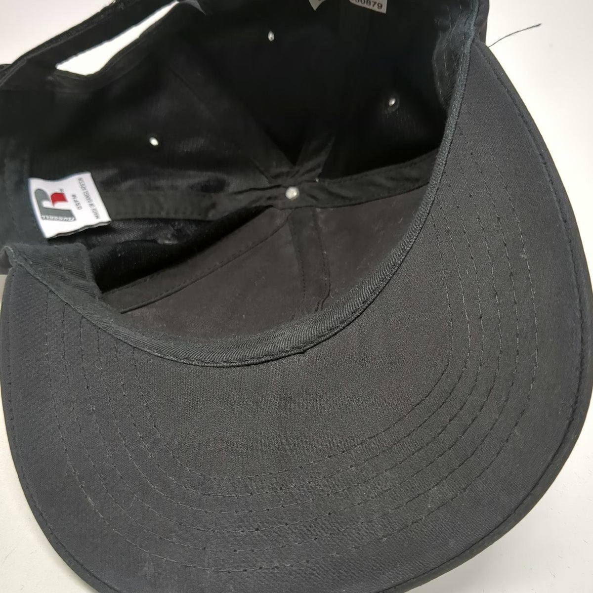 Russell Athletic Baseball Cap Black One Size Contrast Stitching Strapback Hat