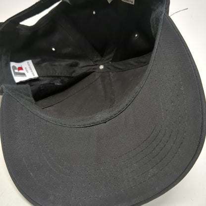 Russell Athletic Baseball Cap Black One Size Contrast Stitching Strapback Hat