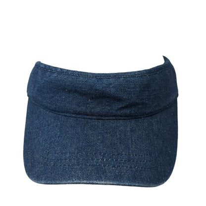 Unbranded Strapback Visor Hat Blue Denim One Size Adjustable Blank