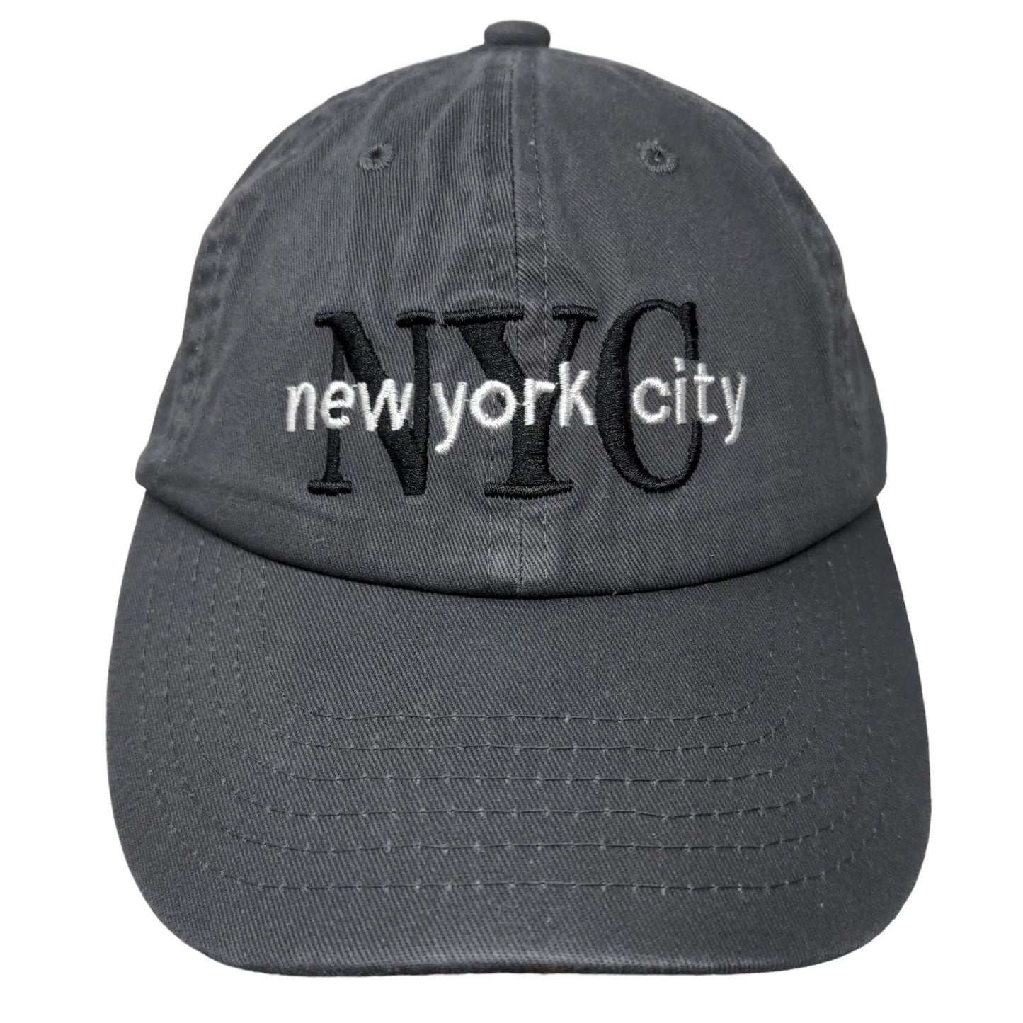 E by Elidan Men's Slideback Hat Gray Embroidered New York City Logo Cotton
