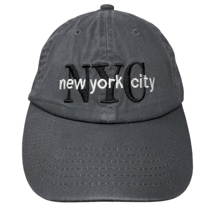 E by Elidan Men's Slideback Hat Gray Embroidered New York City Logo Cotton
