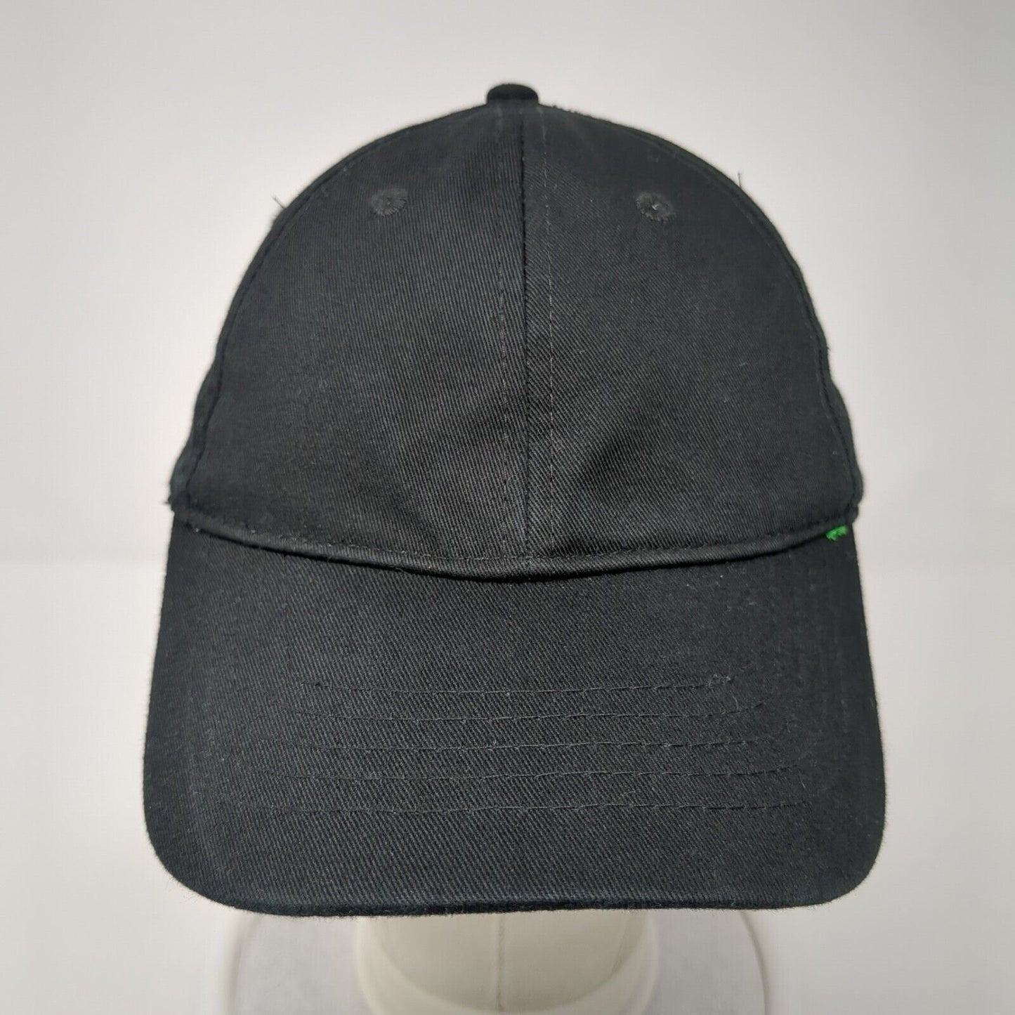 Unbranded Strapback Hat Black One Size Adjustable Vented Holes 6 Panel Blank