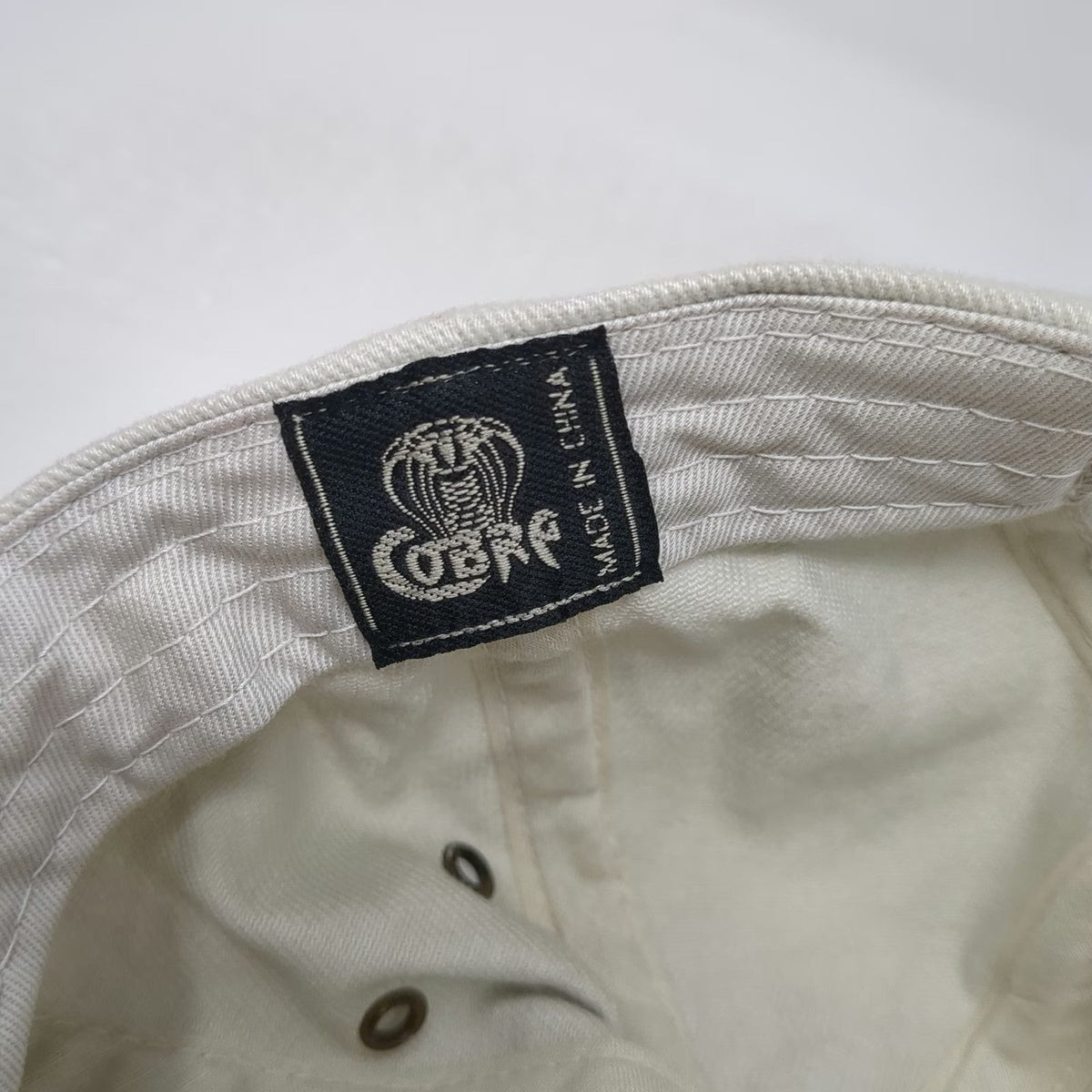 Cobra 5 Panel Beige Hat One Size FamilyLife Green Embroidery Slideback Strap