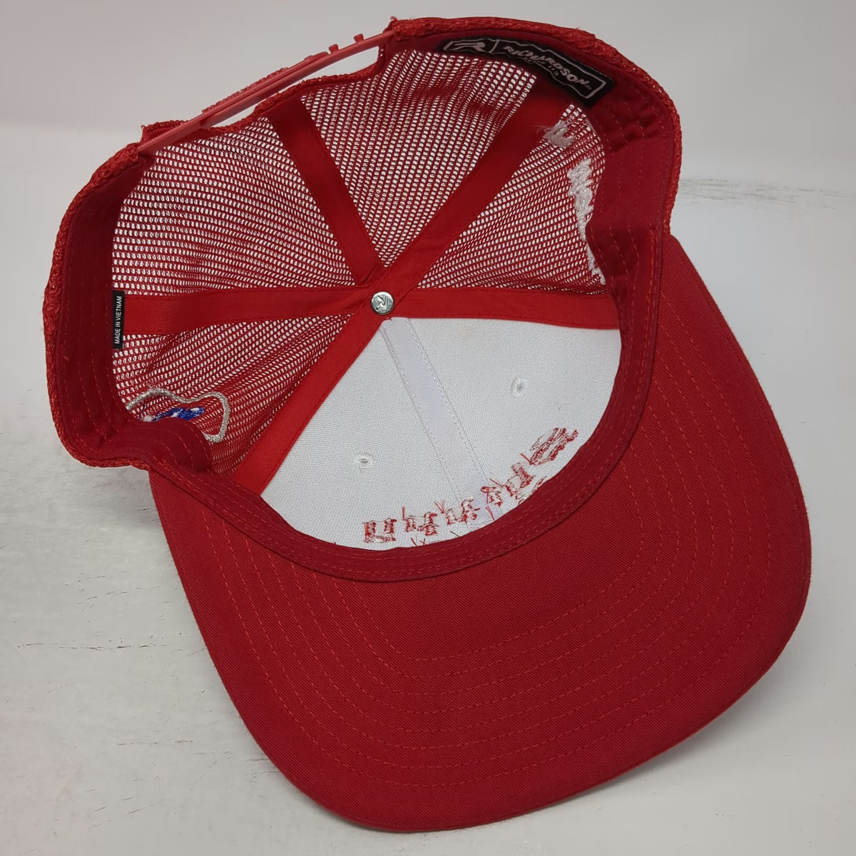 Richardson Trucker Hat Red One Size Shippy Bros Landleveling 65 Year Snapback