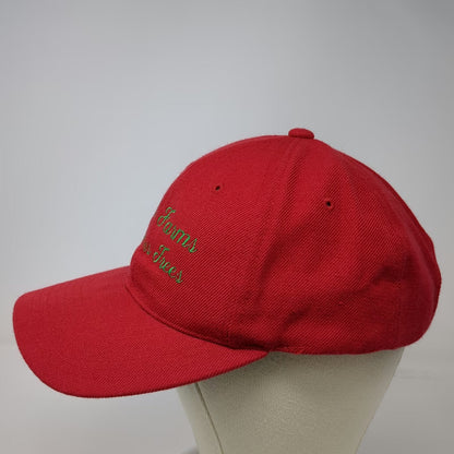 Red Baseball Cap One Size Fuller Farms Christmas Trees Green Slide Strap Hat