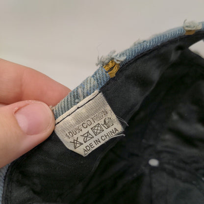 Unbranded Slideback Hat Blue One Size Solid Denim Distressed 6 Panel