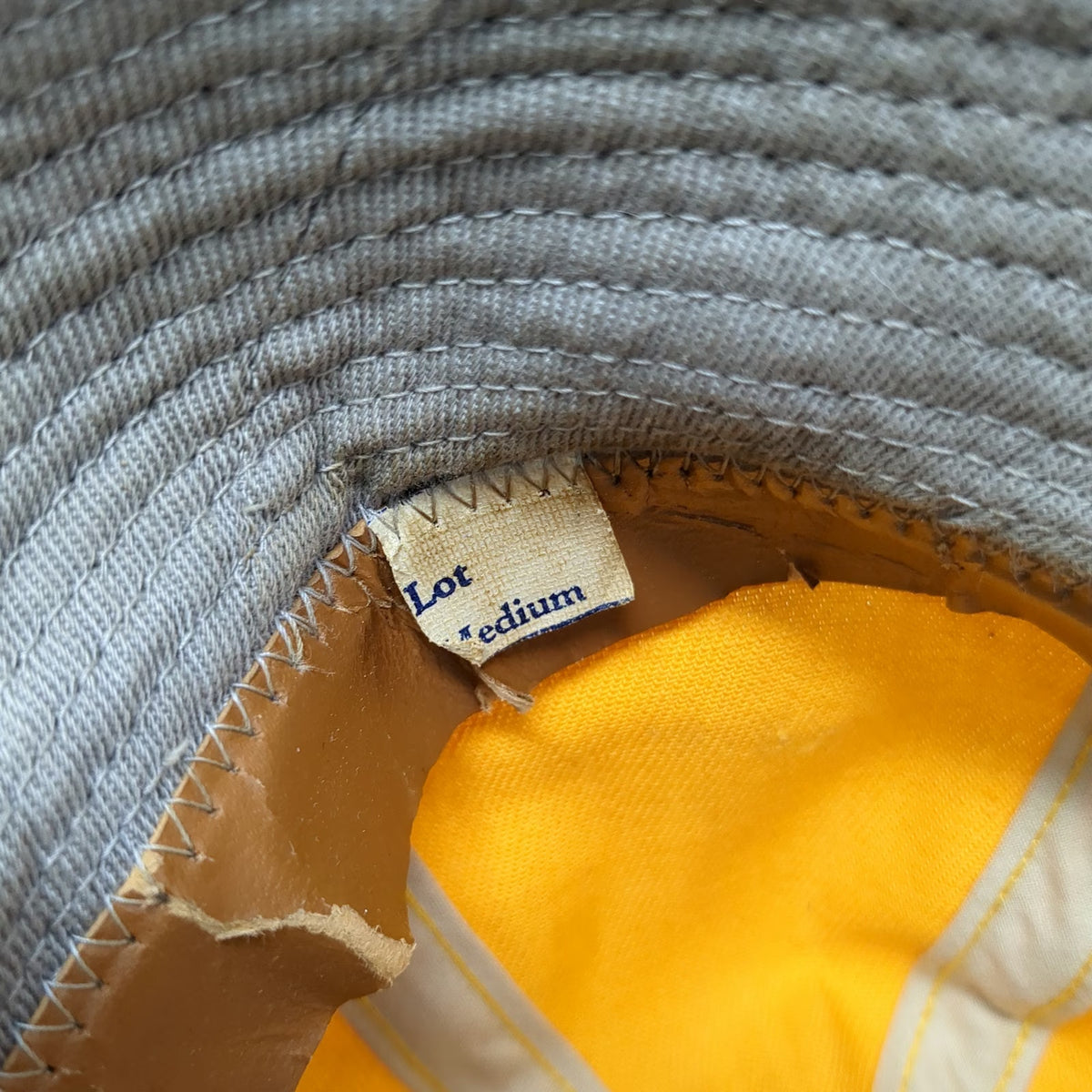 Yellow Bucket Hat M Gray Graphic Two Tone Cotton Twill Wide Brim Idaho Vandals