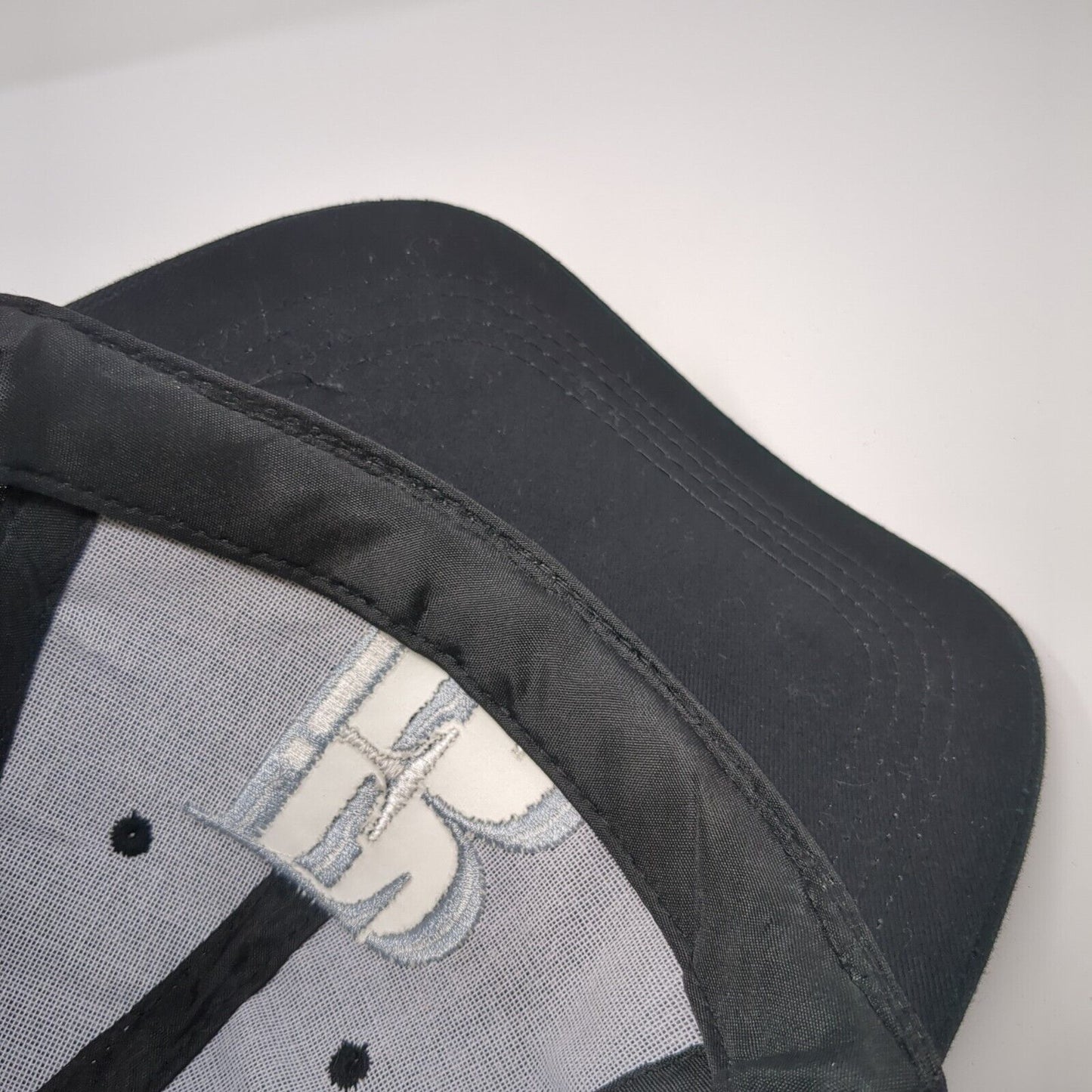 EB Strapback Hat Black One Size Adjustable Embroidered Vent Holes