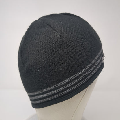 Adidas Beanie Hat Black One Size Stretch Hand Knitted Lightweight Polyester