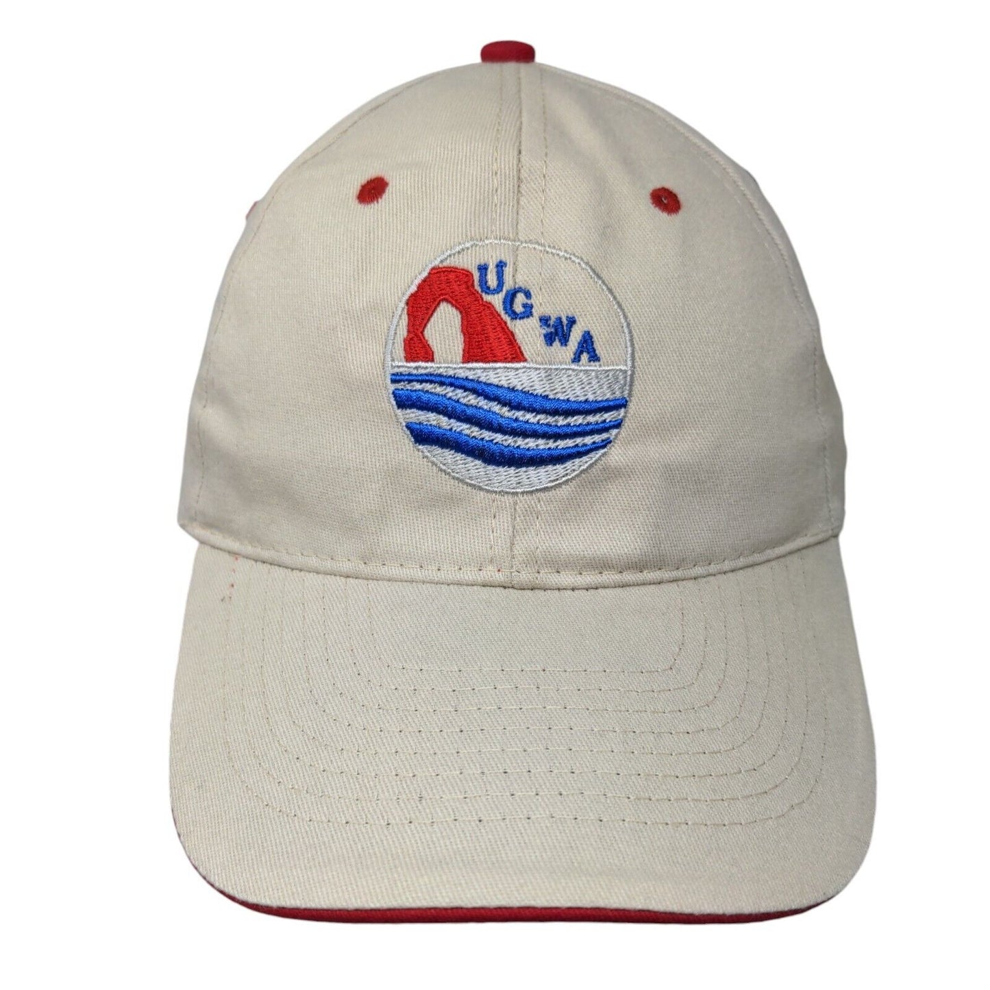 UGWA Strapback Hat Tan OSFA Embroidered Adjustable 6 Panel Hit Wear
