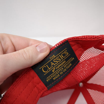 YB Snapback Mesh Back Trucker Hat Red OSFA Solid The Classics Yupoong