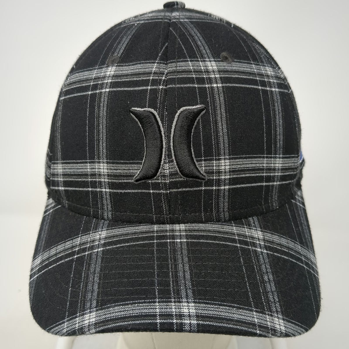 Hurley Baseball Cap Black One Size UAF Alaska Fairbanks Plaid Stretch Fit Hat