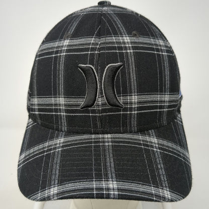 Hurley Baseball Cap Black One Size UAF Alaska Fairbanks Plaid Stretch Fit Hat