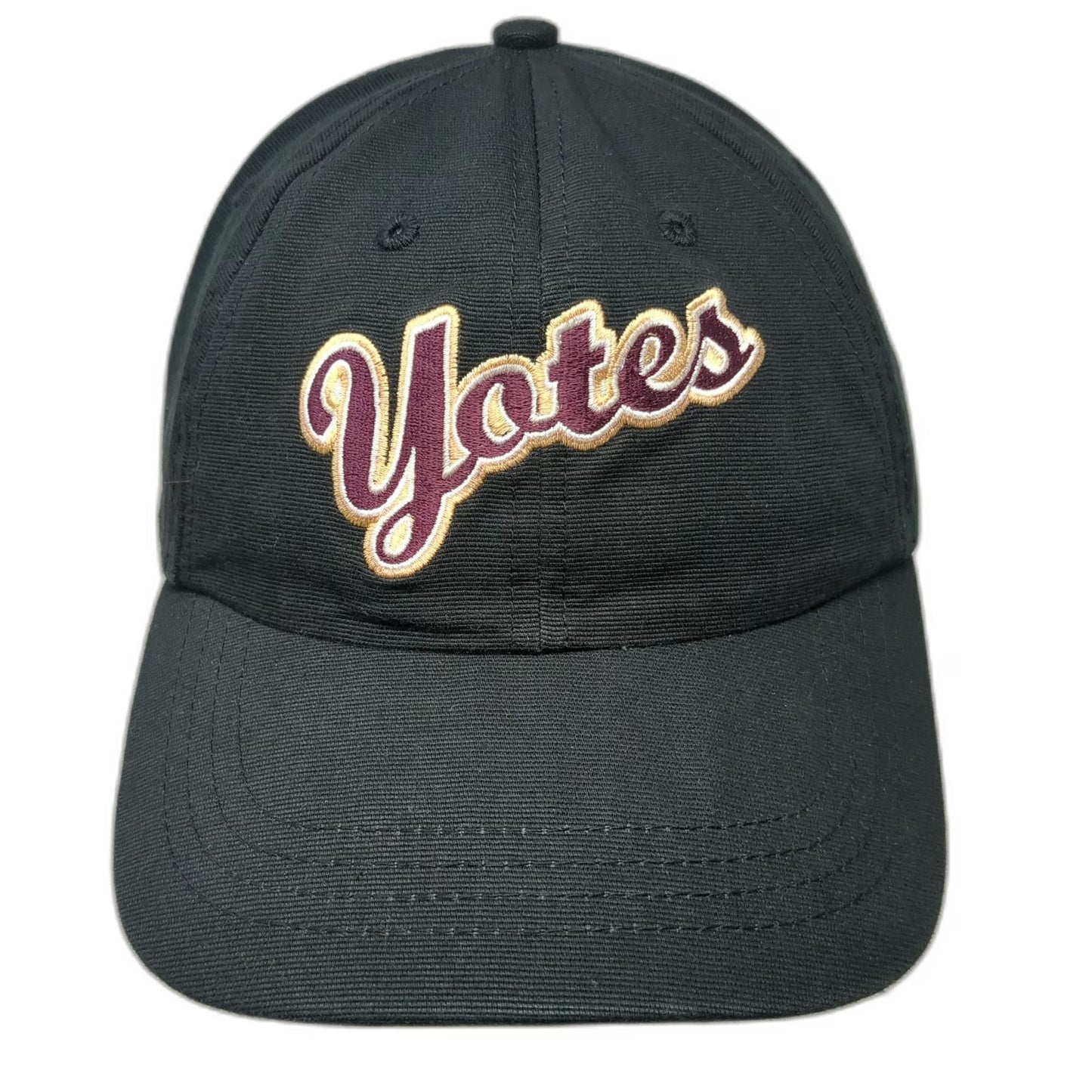 College of Idaho Yotes NCAA Cap Black Purple Gold One Size Hat Adjustable Script