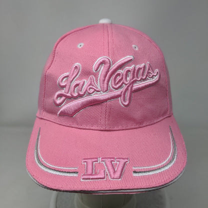 Las Vegas Strapback Hat Pink One Size Embroidered Vent Holes 6 Panel
