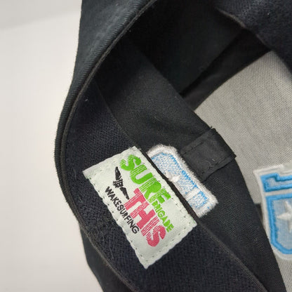 Surf Brigade Wakesurfing Fitted Hat Black M/L Embroidered Logo A-Flex