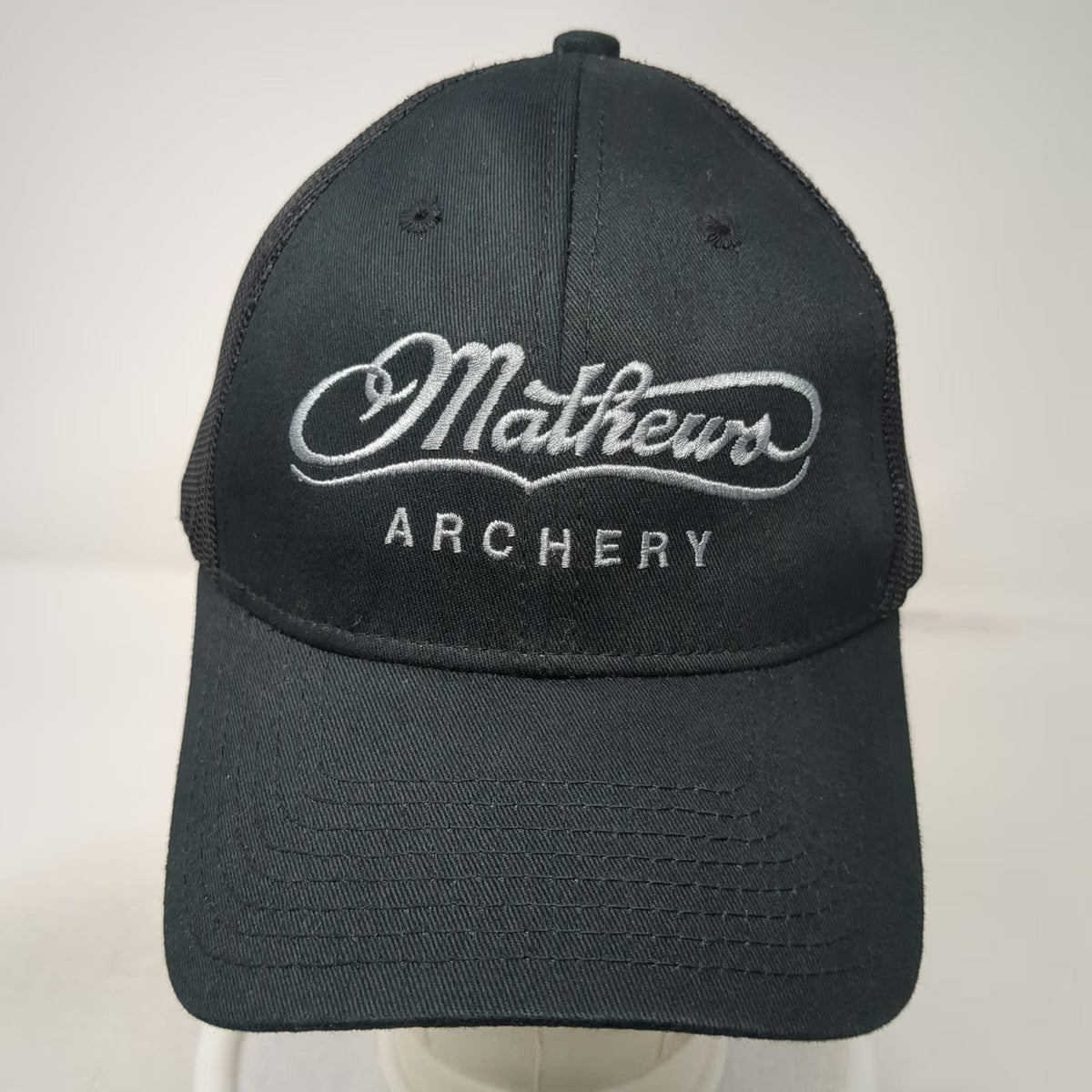 Mathews Archery Trucker Hat Black One Size Mesh Snapback Embroidered Logo