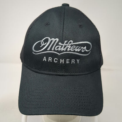 Mathews Archery Trucker Hat Black One Size Mesh Snapback Embroidered Logo
