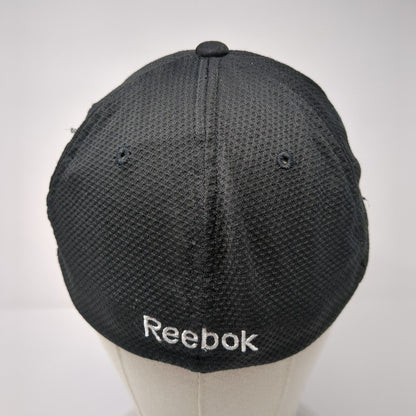 Reebok Fitted Hat Black L/XL Embroidered Flexfit Breathable 6 Panel Polyester