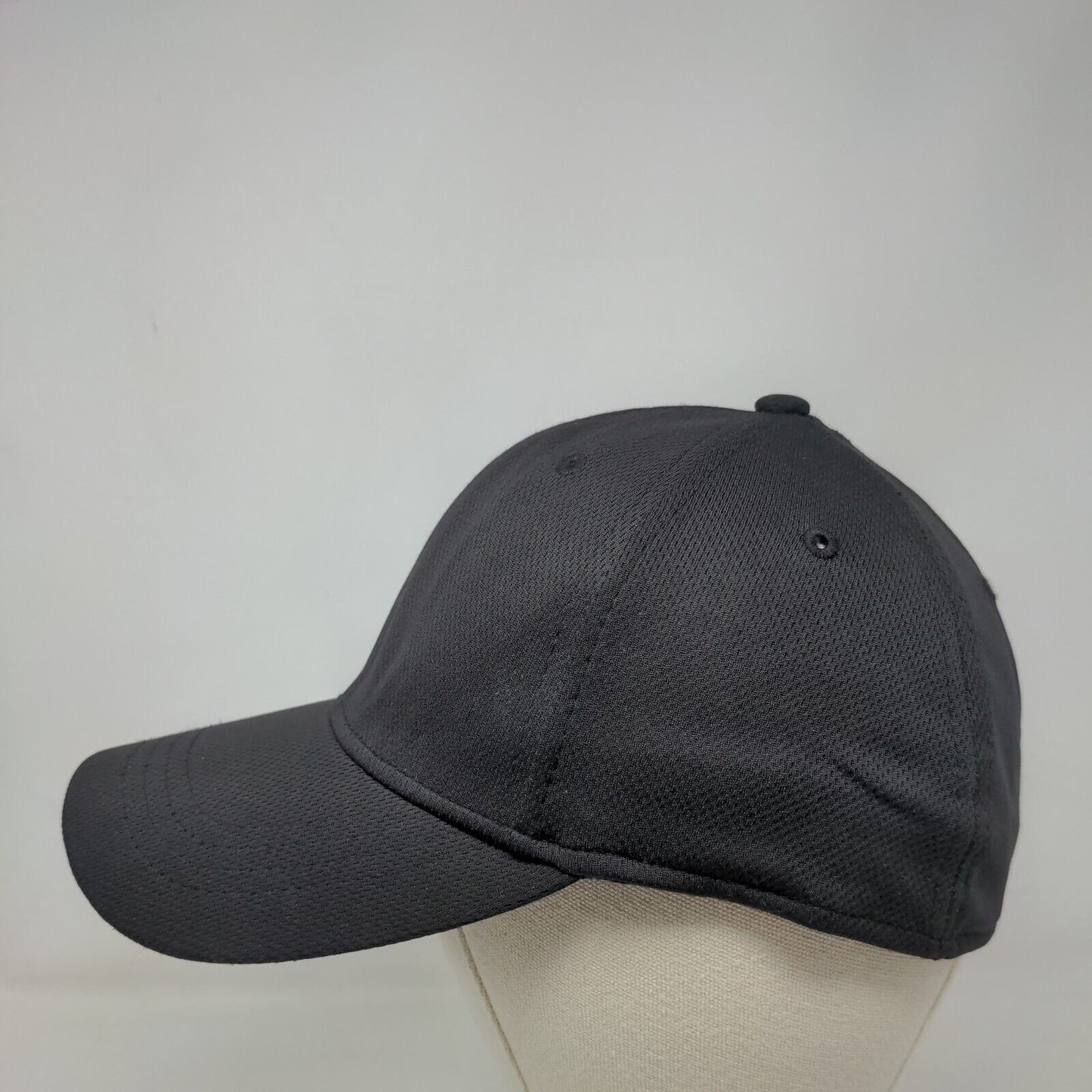 Athletic Works Fitted Hat Solid Black S/M 6 Panel Vent Holes Blank