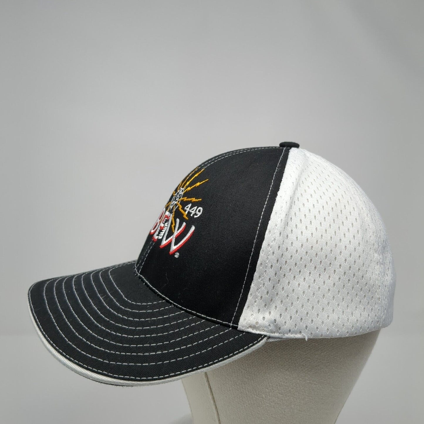 L.U. 449 IBEW Fitted Hat Black One Size Embroidered Colorblock 6 Panel