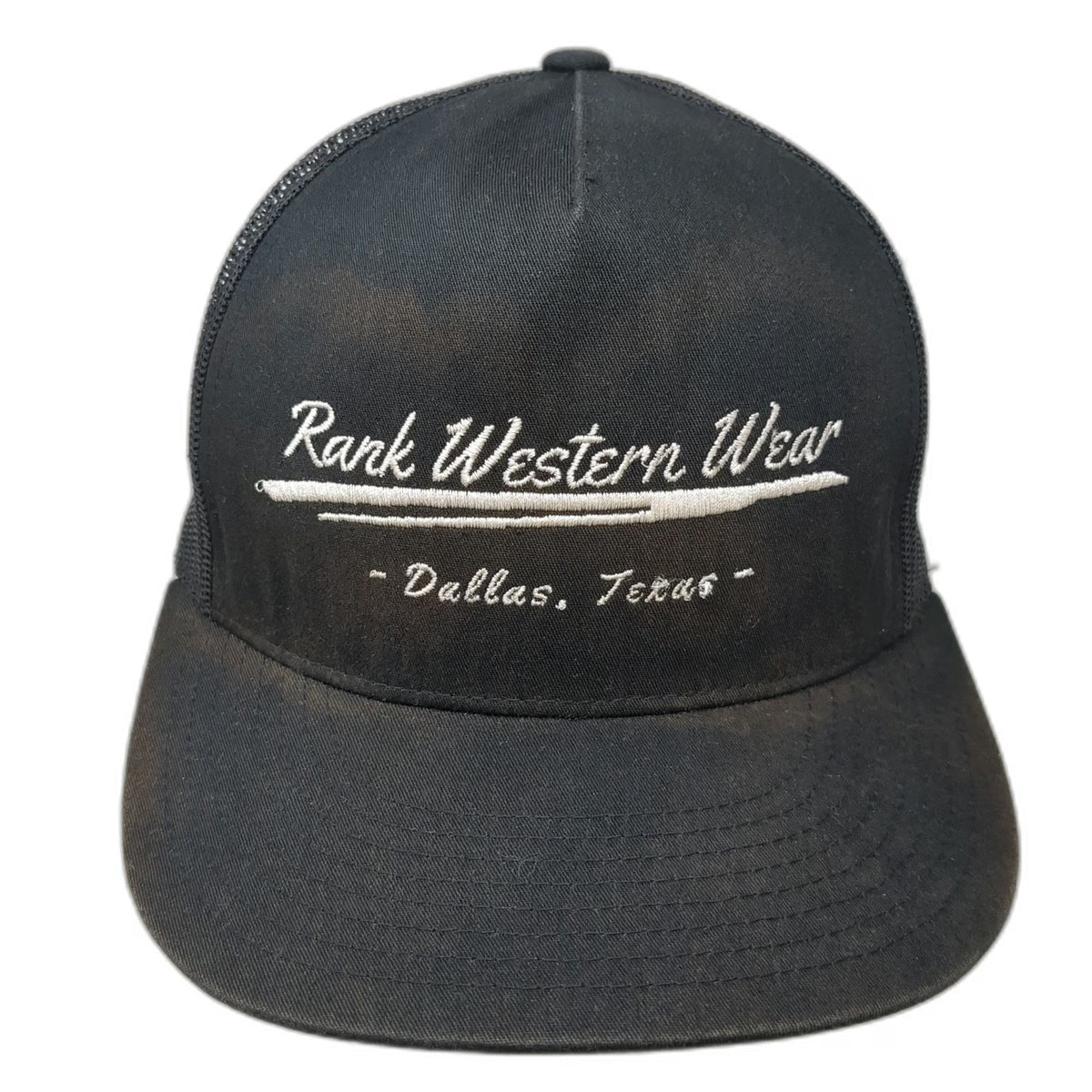 Yupoong Rank Western Wear Dallas Texas Trucker Hat Black One Size Mesh Back