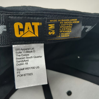 Caterpillar CAT Baseball Cap Black M Flexfit Authentic Workwear White Yellow Hat
