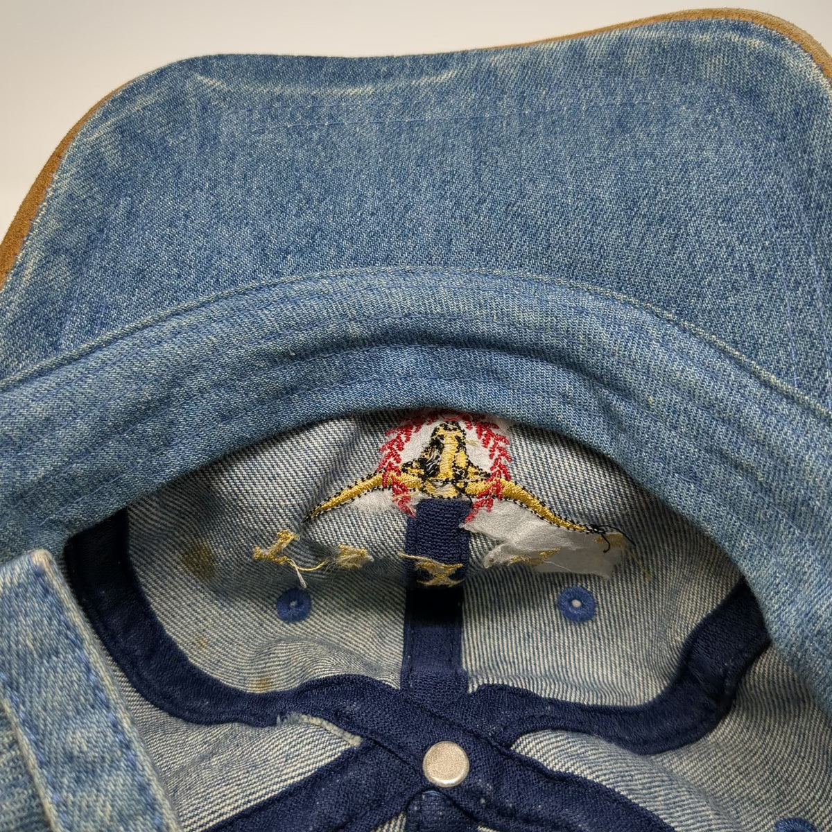 Falcon Baseball Cap Blue One Size Denim Suede Brim Texas Dallas Longhorn Hat