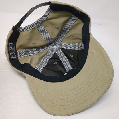 Dark Seas Snapback Hat Beige One Size Shark Logo Embroidered Baseball Cap