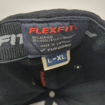 Flexfit Baseball Cap Black XL Ryder Logo Silver Embroidery Elastic Fitted hat