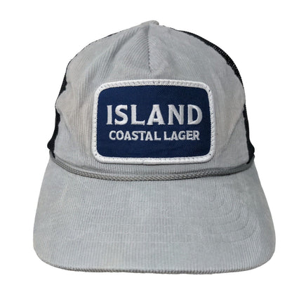 Island Coastal Lager Fitted Trucker Hat Multicolor One Size Mesh Back Rope