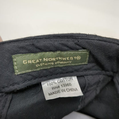 Great Northwest Baseball Cap Black One Size Strapback Cotton Plain Solid Hat