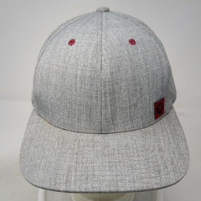 Hooey Snapback Gray One Size Hat Flat Brim Red Logo Patch Wool Blend Baseball