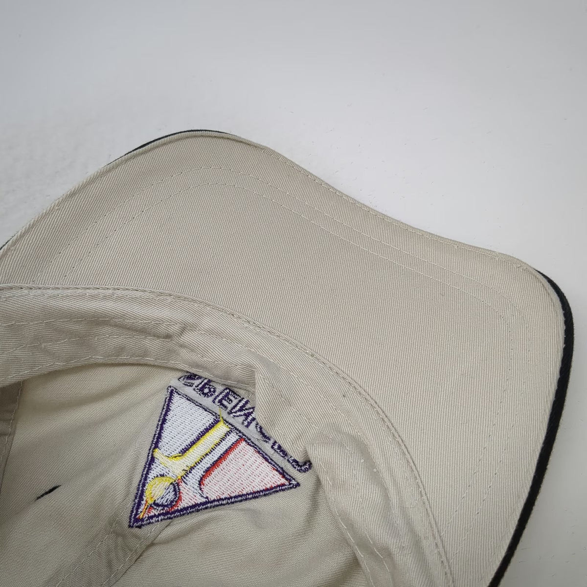 Spencer Baseball Cap Beige One Size Curved Brim Embroidered Logo Slideback Hat