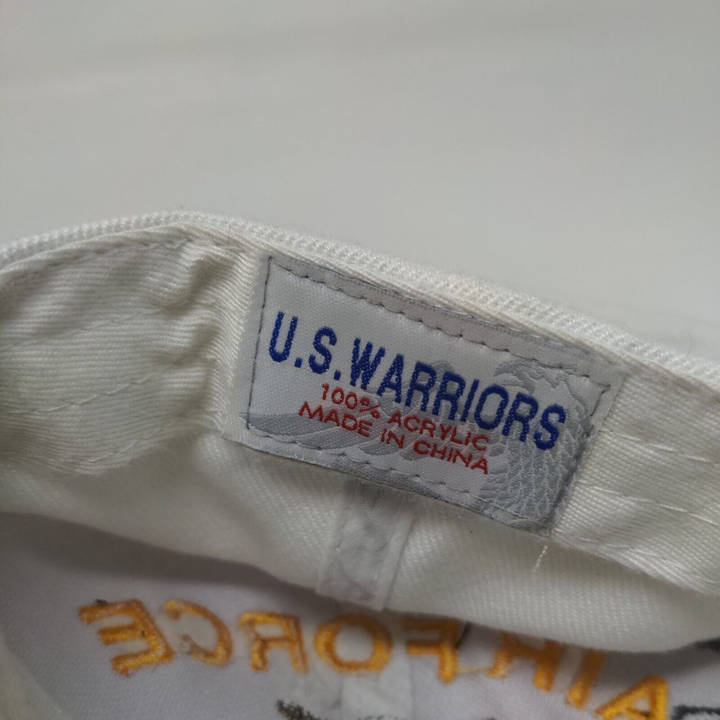 Air Force Strapback Hat White One Size Embroidered U.S. Warriors
