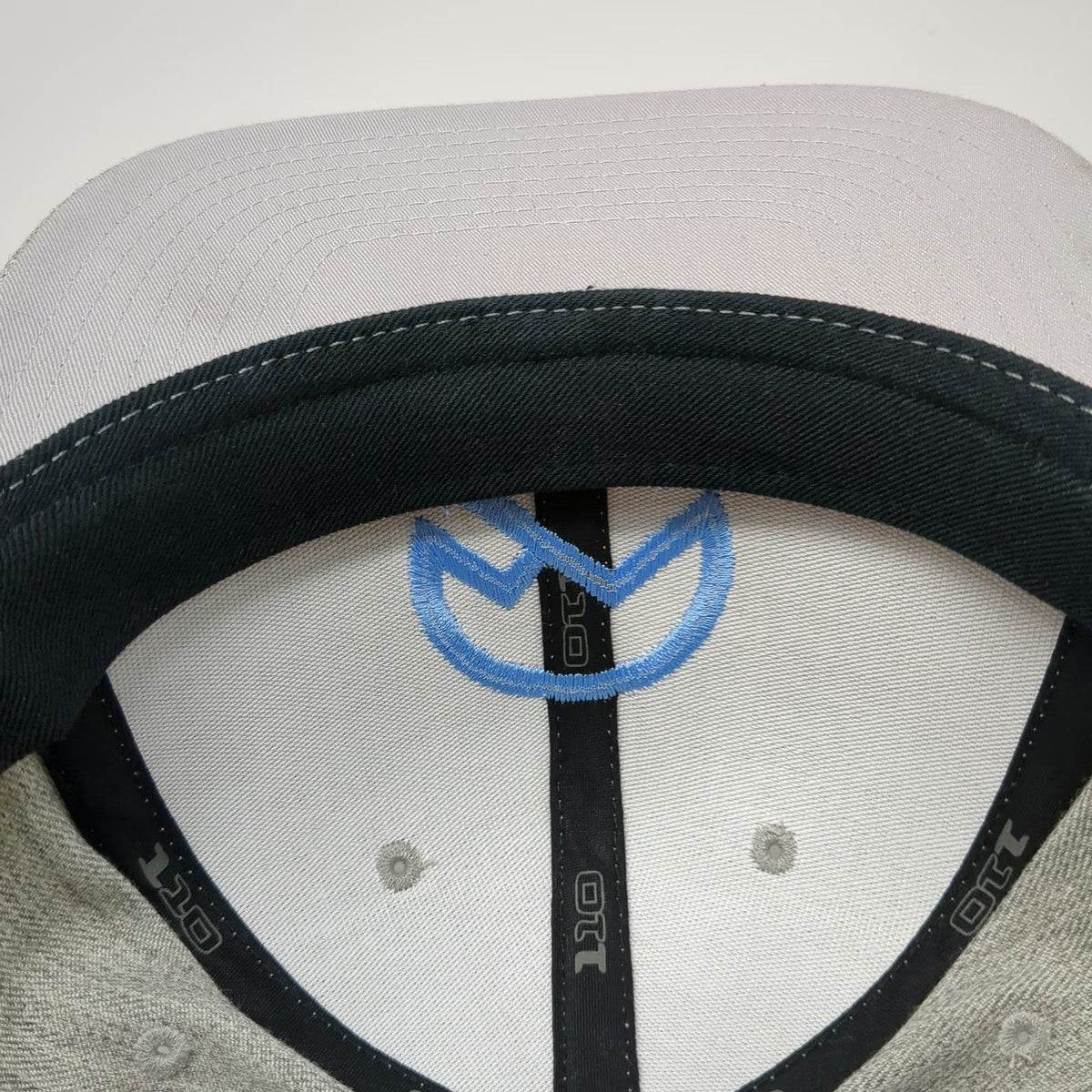 Yupoong Snapback Gray Blue One Size Hat Flexfit 110 Mountain Logo Flat Brim