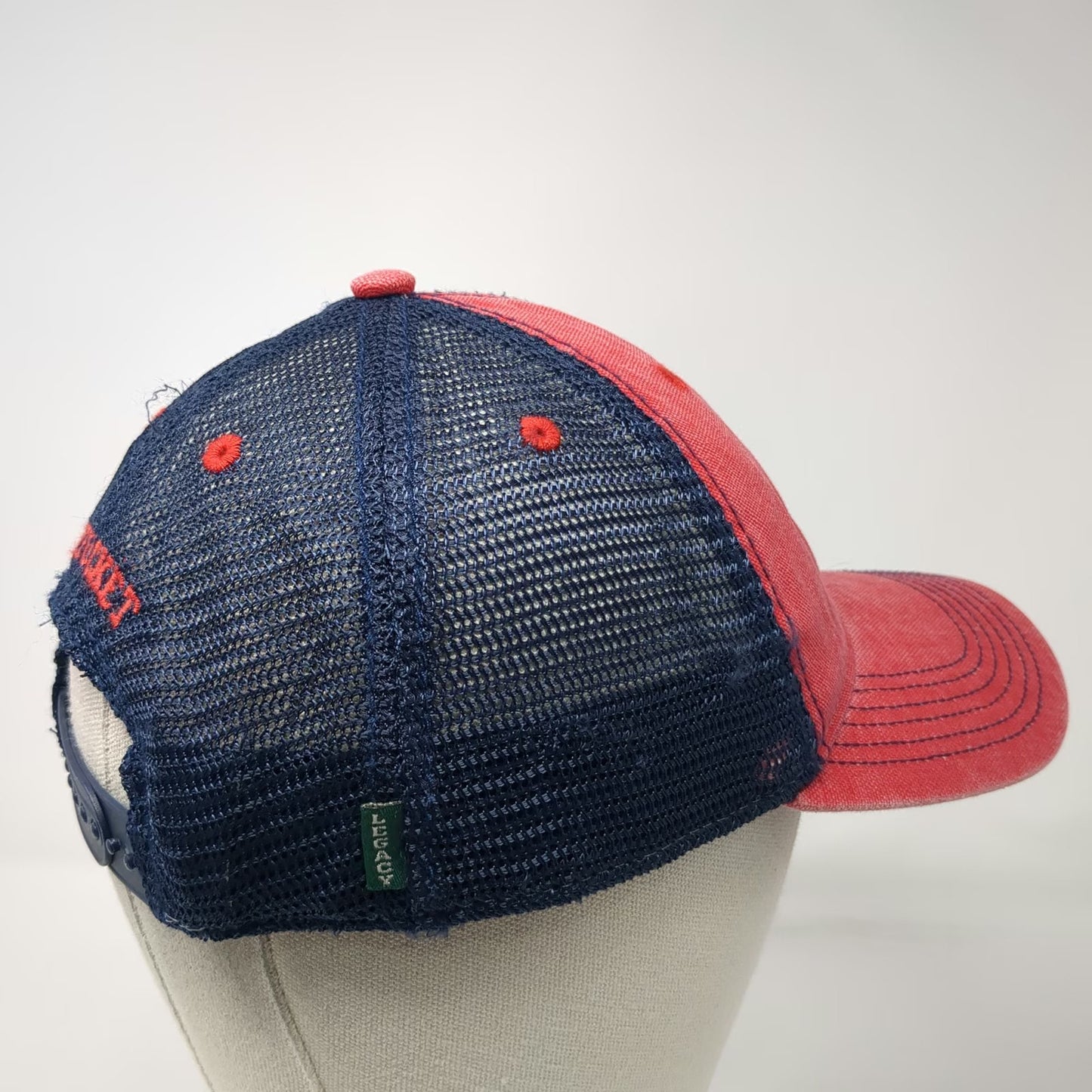 Legacy Trucker Hat Red Blue One Size Nantucket Island Map Snapback Mesh
