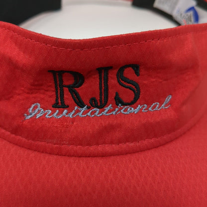 RJS Invitational Strapback Sun Visor Hat Red One Size Fahrenheit