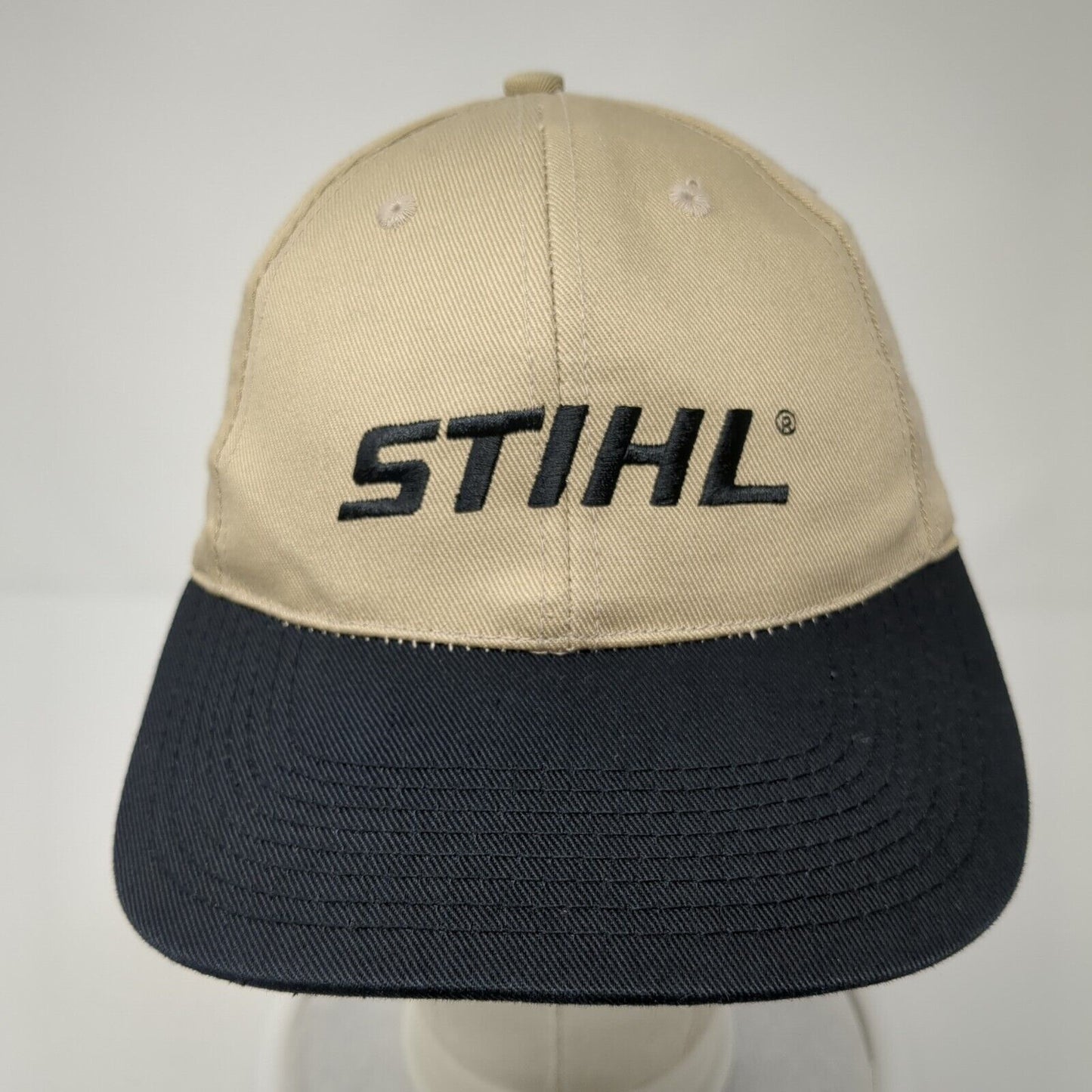 Stihl Strapback Hat Tan One Size Adjustable Colorblock Embroidered