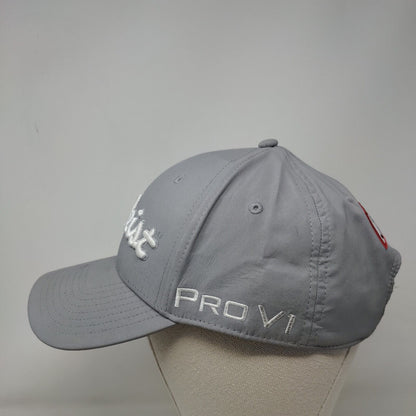 Titleist FJ Pro V1 Slideback Hat Gray One Size Embroidered Adjustable