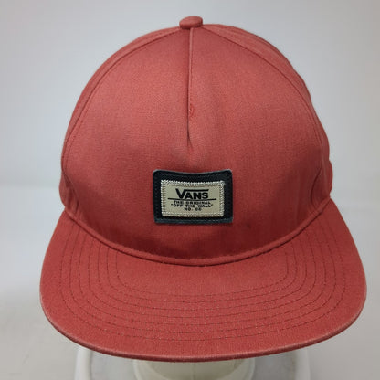 Vans 5 Panel Red One Size Snapback Flat Brim Logo Patch Hat No. 66 Skateboarding
