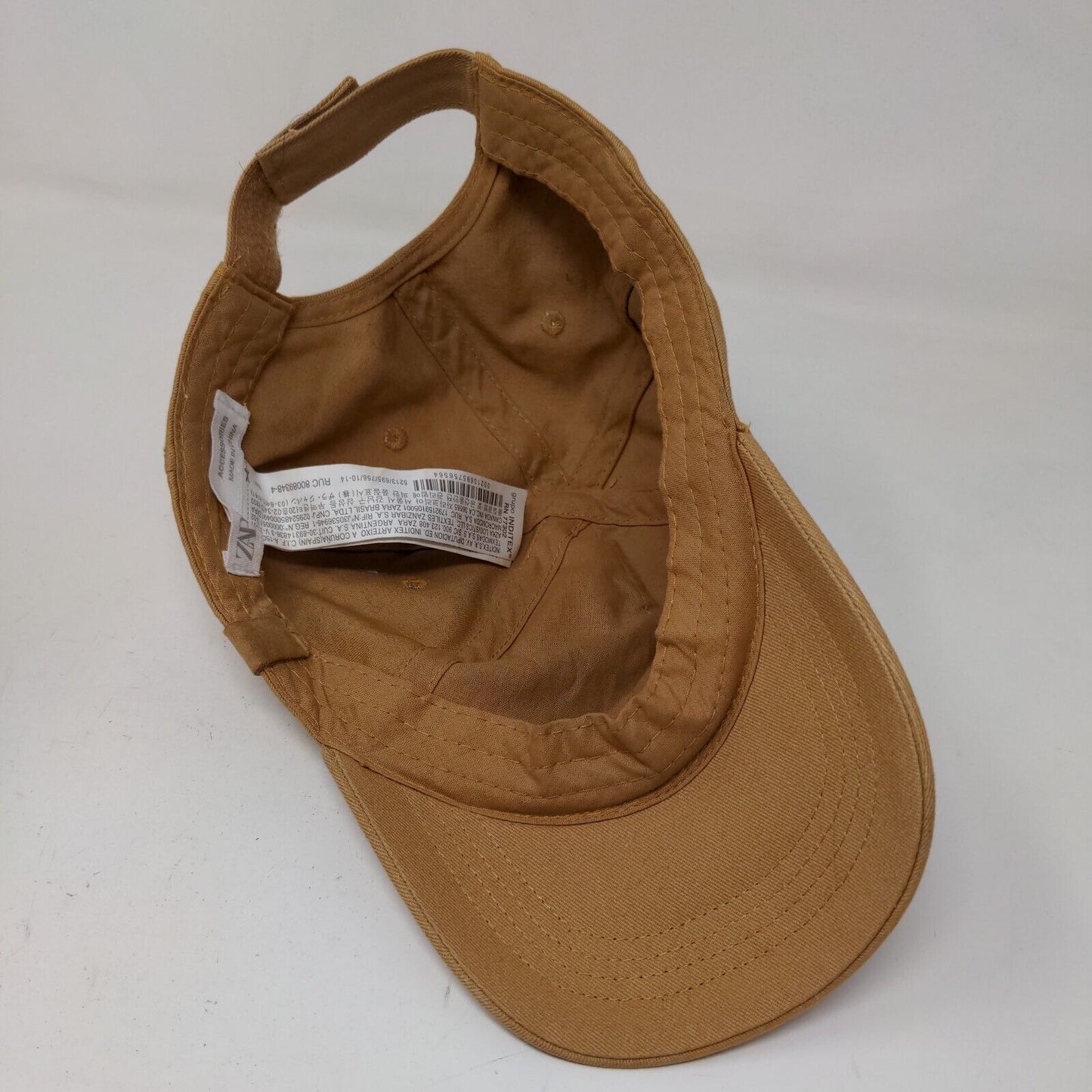 Zara Women's Strapback Hat Tan Adjustable Blank 100% Cotton Vent Holes