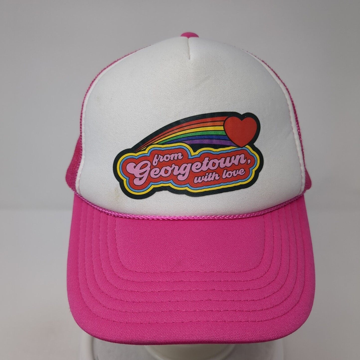 From Georgetown With Love Snapback Rope Trucker Hat Pink One Size