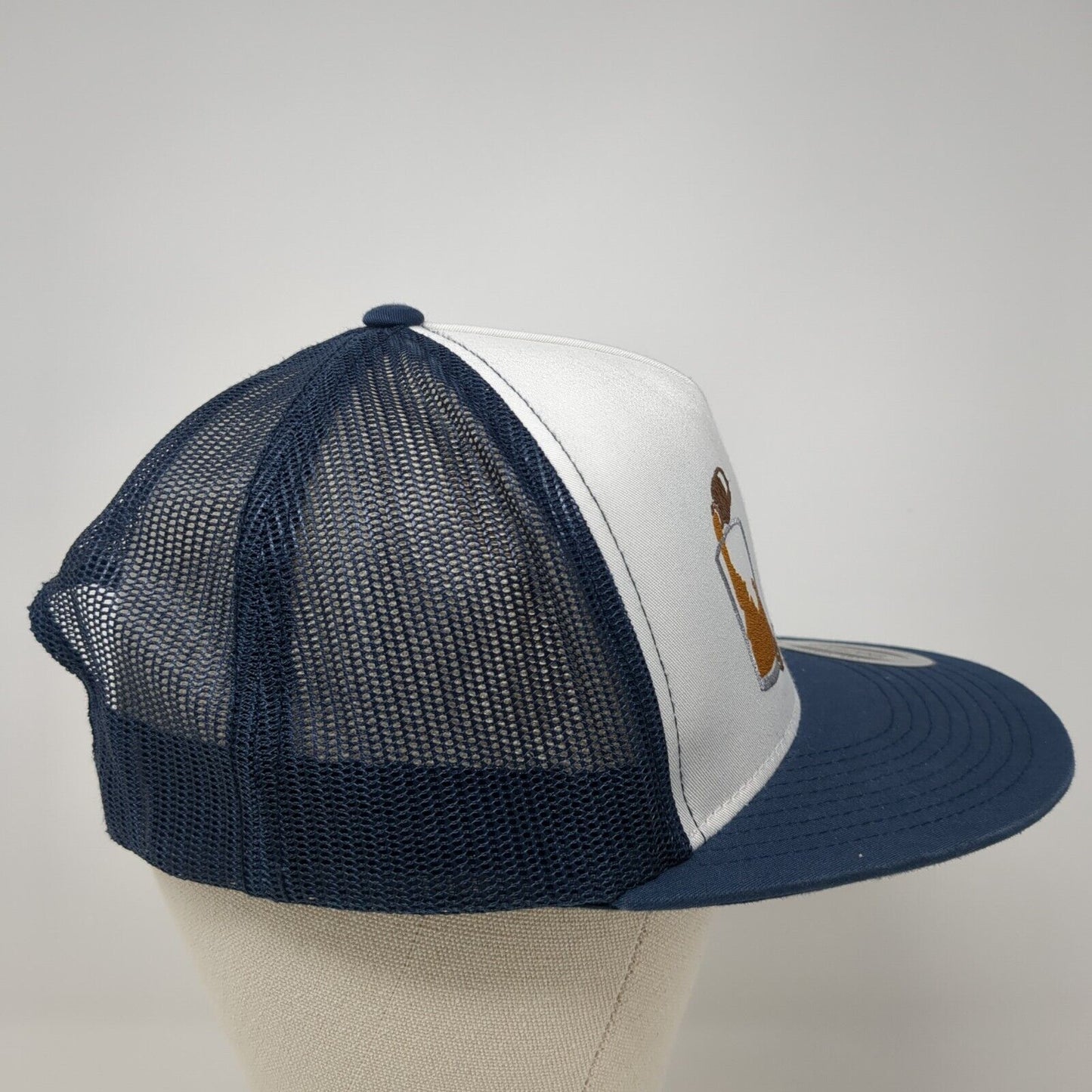 Drink Local Brew Snapback Mesh Back Trucker Hat Blue OSFA Yupoong