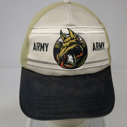 Best Trucker Hat Beige Black One Size Army Mule Knights Mesh USA Snapback