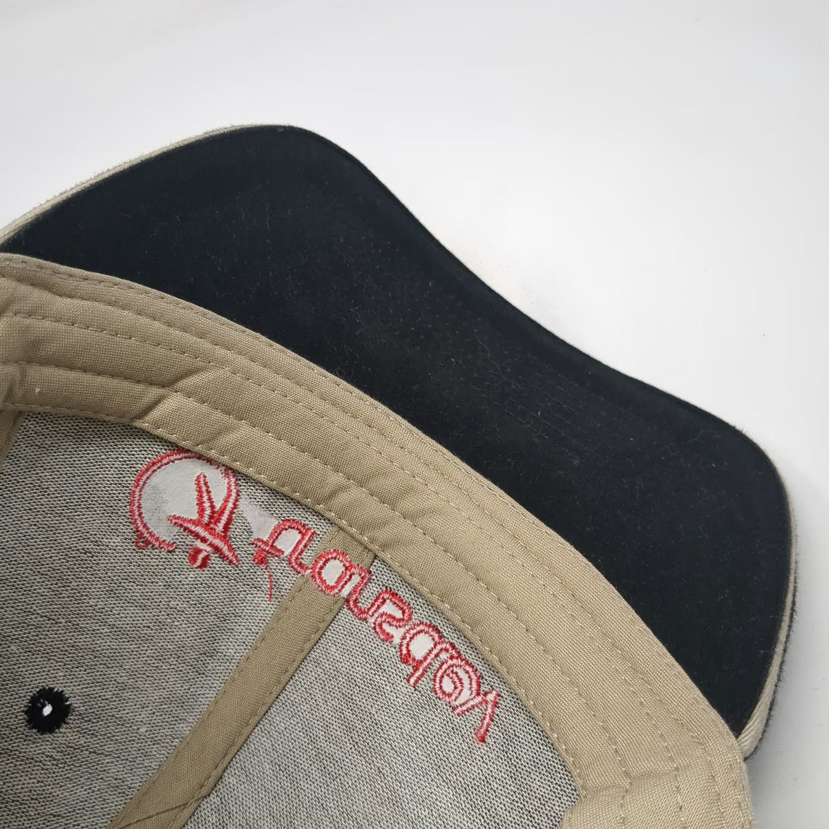 Headmost Transdev Baseball Cap Beige One Size Strapback Black Contrast Brim Hat
